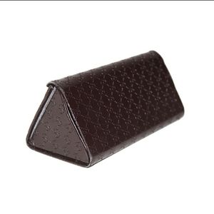 GUCCI FOLDING BROWN LEATHER SUNGLASS CASE